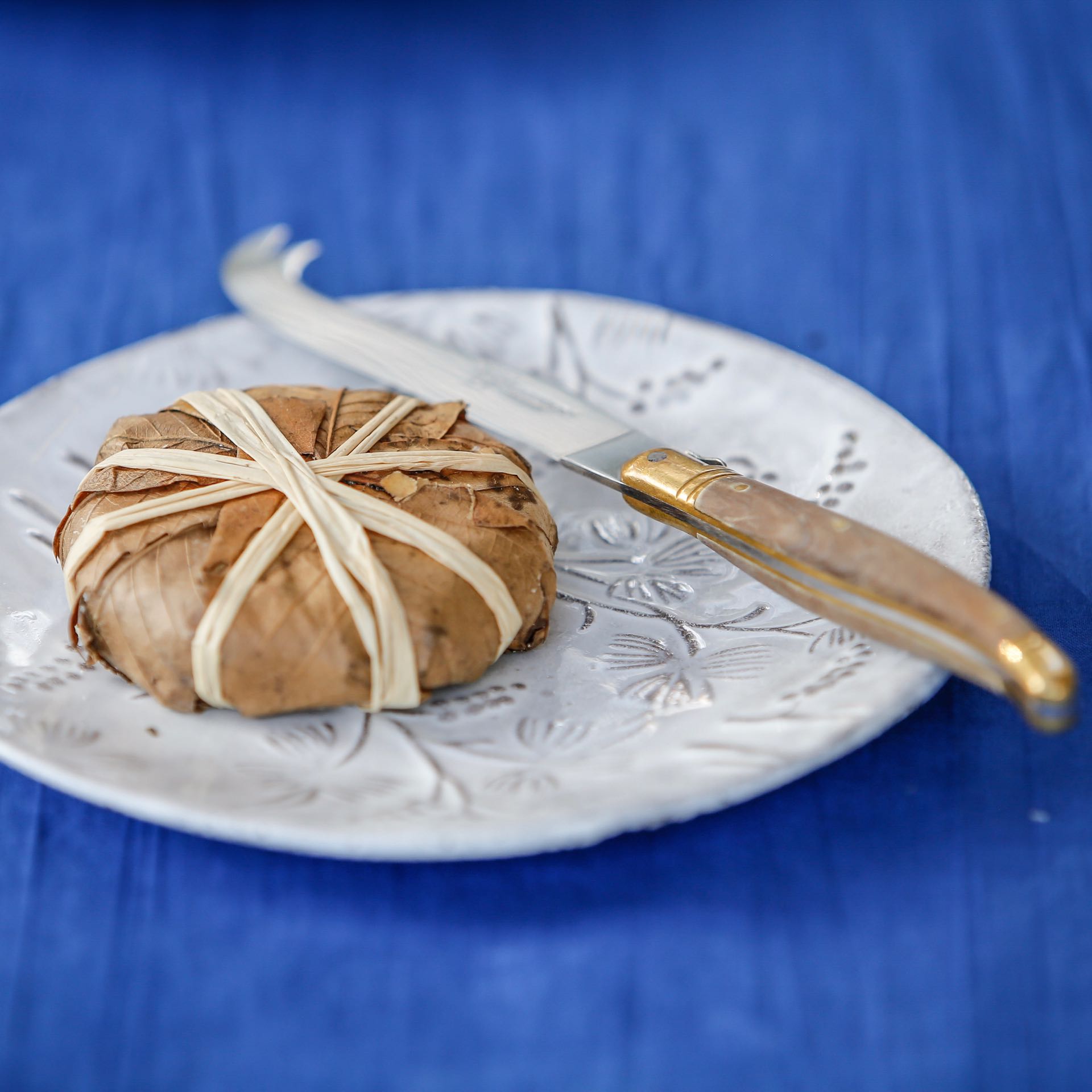 Traditional French cheese and knife