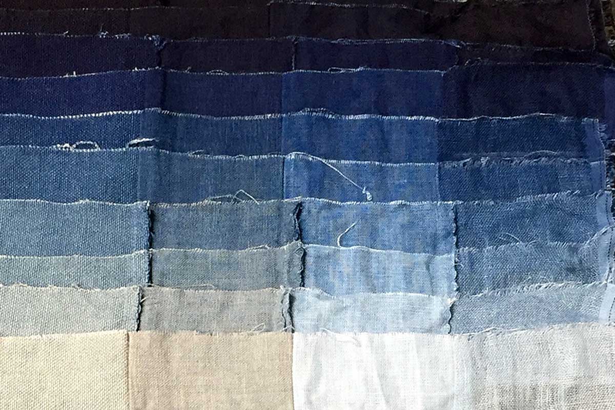 Color palette of dyed fabric