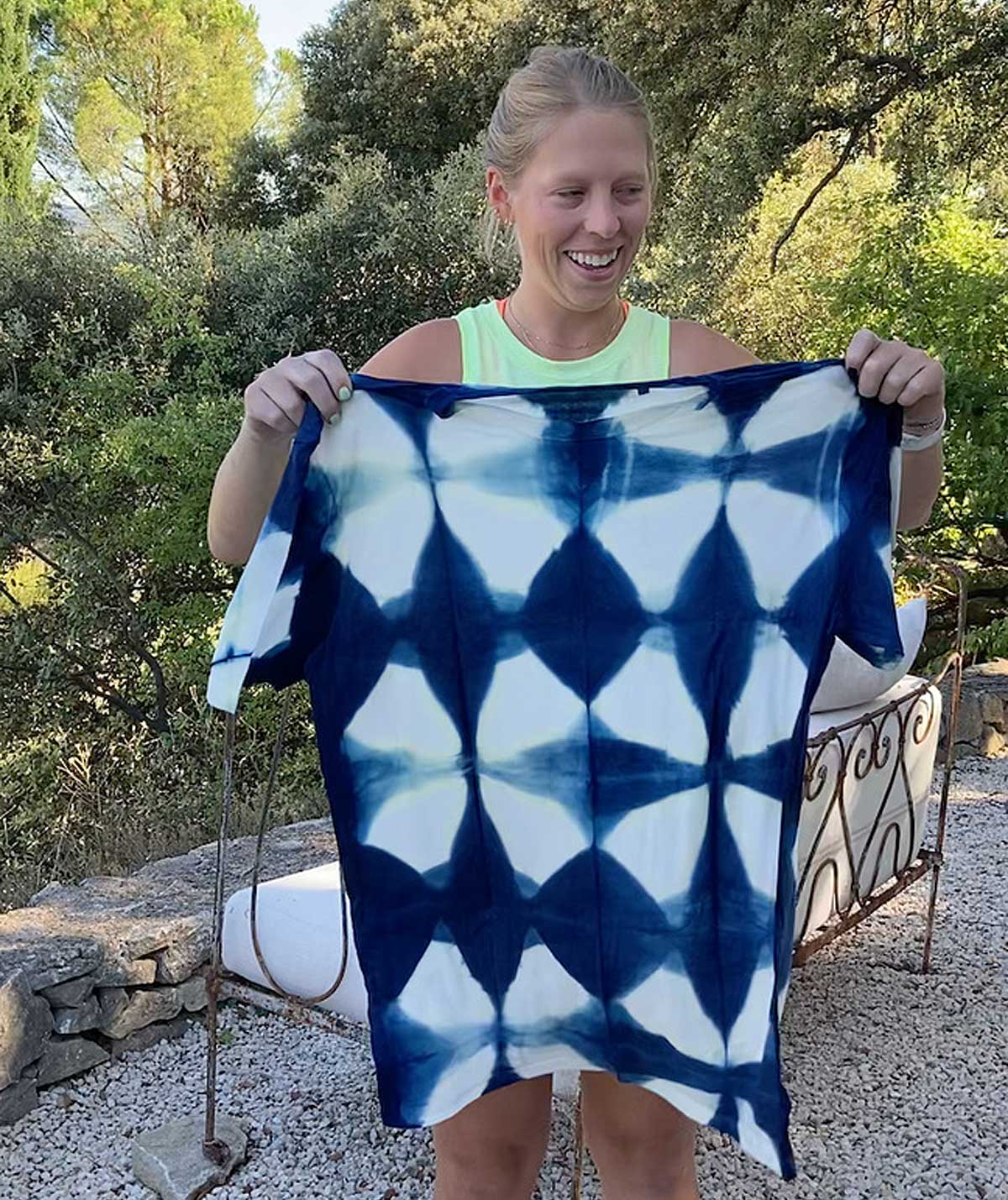 A student proud of her work